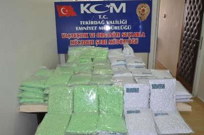 Tekirdağ’da 800 bin ecstasy hap ele geçirildi