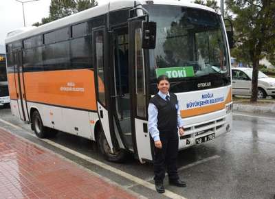 Muğla'da ulaşıma kadın eli değdi