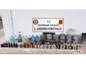 Tekirdağ'da 1650 litre sahte rakı