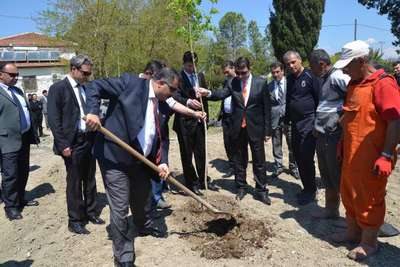 Şehit savcı için fidan diktiler