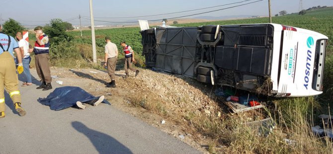 Yolcu otobüsü devrildi: Ölü ve yaralılar var