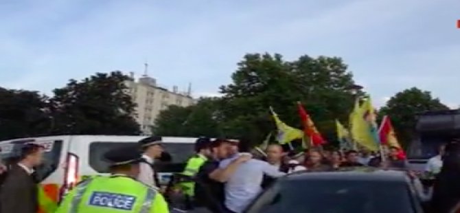 Londra'da PKK yandaşları ile AKP'lilere arasında arbede