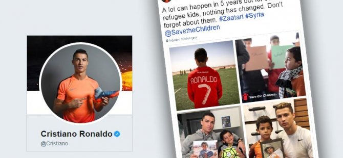 Ronaldo: Suriyeli çocukları unutma