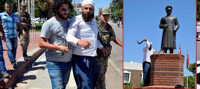 Atatürk büstüne tahralı saldırı
