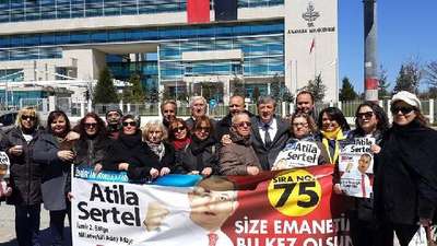 Anayasa Mahkemesi önünde, CHP'li Sertel için nöbet