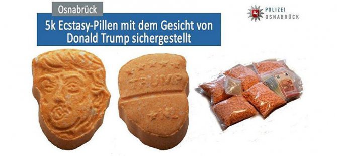 Trump şeklinde uyuşturucu hap ele geçirildi