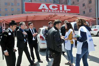 SES üyelerinin hastanede broşür dağıtmasına izin verilmedi
