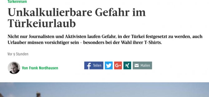 'Türkiye'de giydiğiniz tişörte dikkat edin'