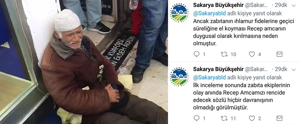 Belediye, Recep Amca'dan özür diledi
