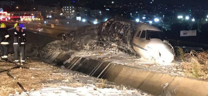 Havalimanında özel jet düştü
