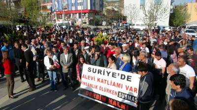 Tunceli'de Suriye'deki Alevilerin öldürülmesi protesto edildi