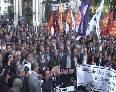 Suriye'de öldürülen Aleviler için protesto eylemi