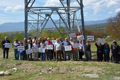 Safranbolu'da enerji nakil hattı eylemi