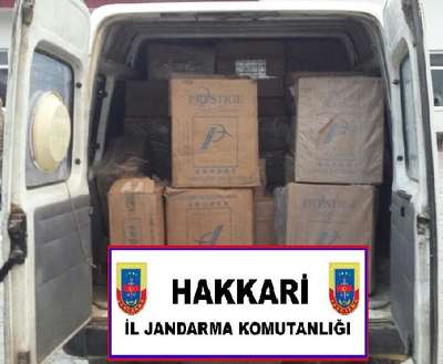 Yüksekova'da kaçak sigara ve nargile tütünü ele geçirildi