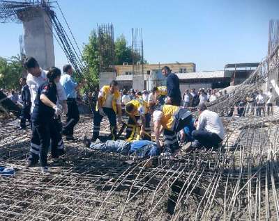 Kahramanmaraş'ta inşaat çöktü: 9 işçi yaralı