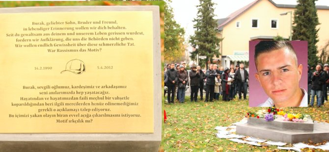 Öldürülen Türk genci için anıt dikildi