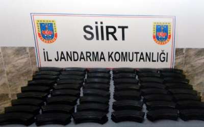 Siirt'te kalaşnikof tüfeğe ait 100 şarjör ele geçirildi