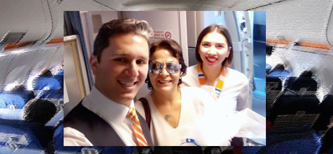 Hosteslerden yolcuya sürpriz
