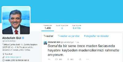 11. Cumhurbaşkanı Gül'den Soma için Twitter mesajı