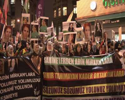 Paris'te öldürülen PKK'lı 3 kadın Beyoğlu'nda anıldı