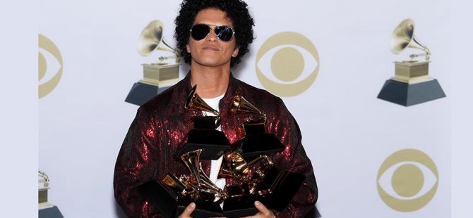 Grammy ödüllerine Bruno Mars damgası