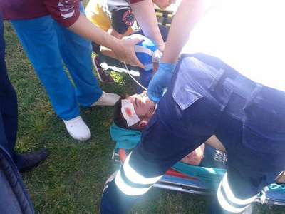 Kaza yapan sürücü ambulans helikopterle sevkedildi