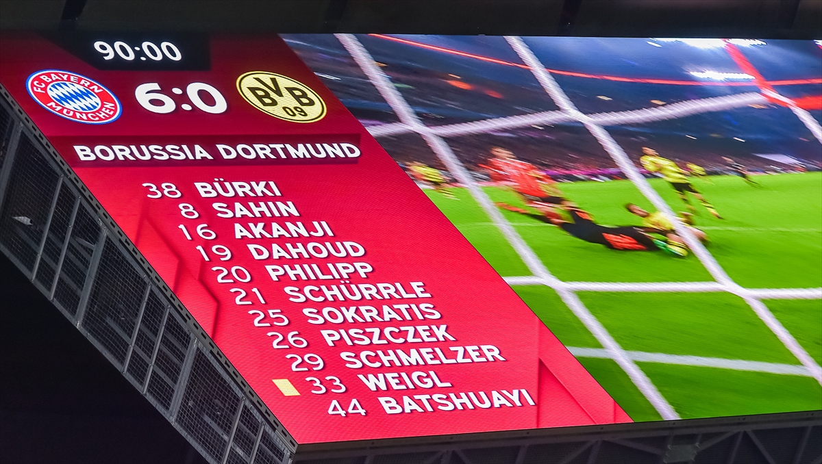 Bayern Münih'ten Borussia Dortmund'a 6 gol