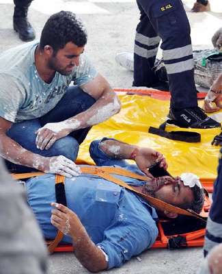 Bodrum'da inşaat iskelesi çöktü: 5 işçi yaralandı