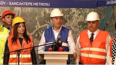 Topbaş Üsküdar-Ümraniye-Çekmeköy-Sancaktepe metro inşaatında ilk ray kaynağını törenine katıldı
