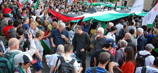 Brüksel'de Filistin'e destek gösterisi