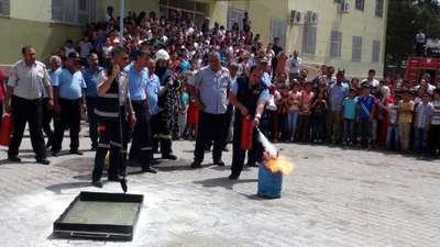 Nusaybin'de itfaiyecilerden gerçeği aratmayan tatbikat