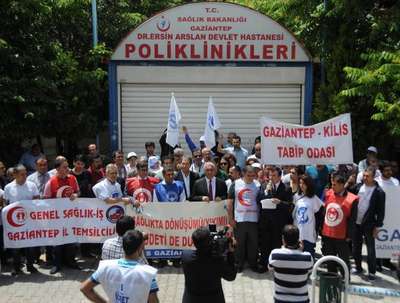 Samsun'da doktorun öldürülmesi Gaziantep'te protesto edildi