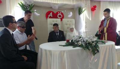 Ordu'da görme engellilerin evlilik sevinci