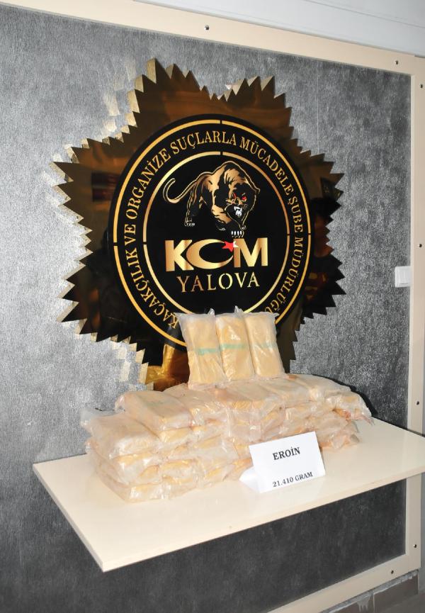 Yalova’da 21 kilo eroin ele geçirildi