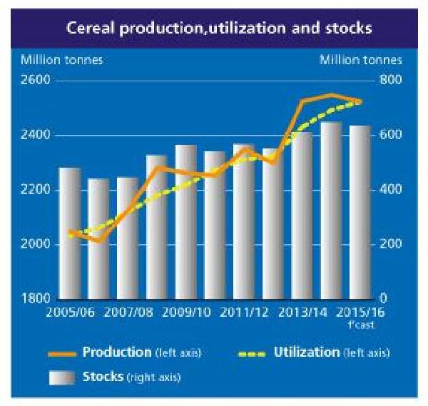 FAO hikes 2015 cereal production outlook by 15 million tonnes