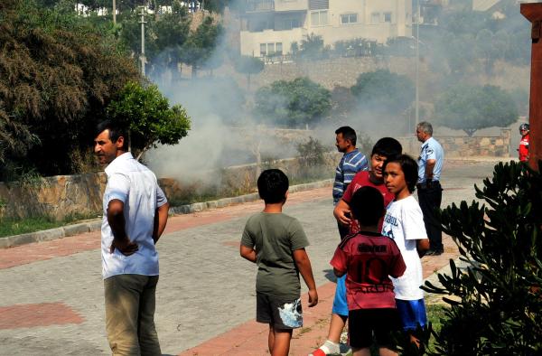 Bodrum'un iki ayrı noktasındaki otluk alanda çıkan yangın korkuttu