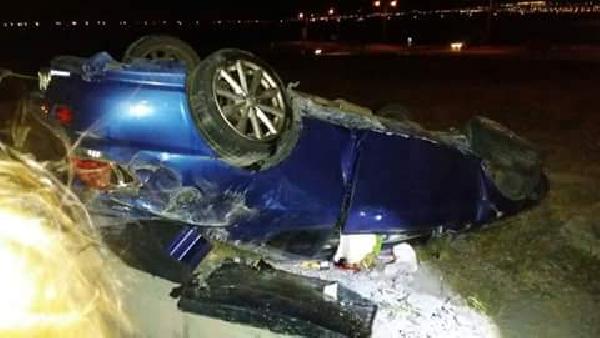 Otomobil takla atıp kaldırıma çarptı: 1 ölü