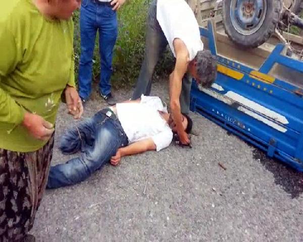 3 yıl önce bacağını kaybettiği tarım aracıyla yine kaza yaptı