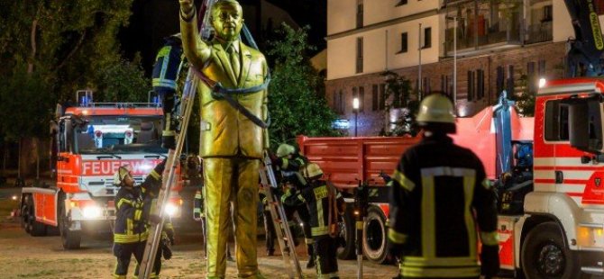 Erdoğan heykeline gece operasyonu