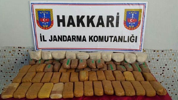 Hakkari'de 44 kilo eroin ele geçirildi