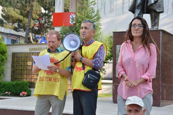 Soma'da Ayşegül öğretmene destek eylemi