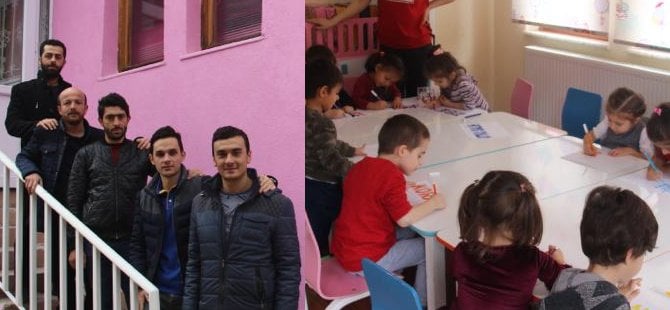 Gurbetçi arkadaşlar para biriktirip kreş açtı