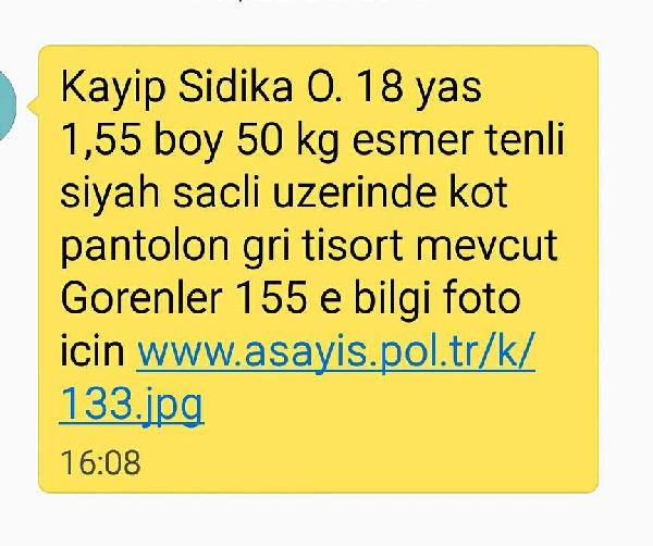 O babanın kayıp kızı için cepten mesaj
