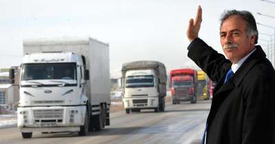 Erzurum'da TIR ve kamyoncu eylemi