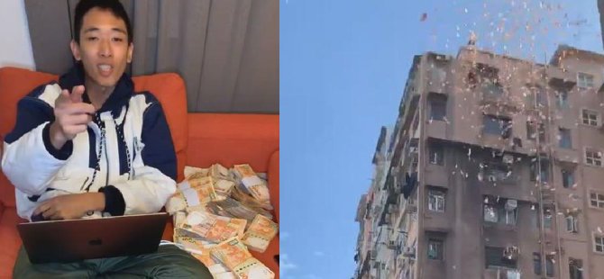 Çatından binlerce dolar saçtı, gözaltına alındı