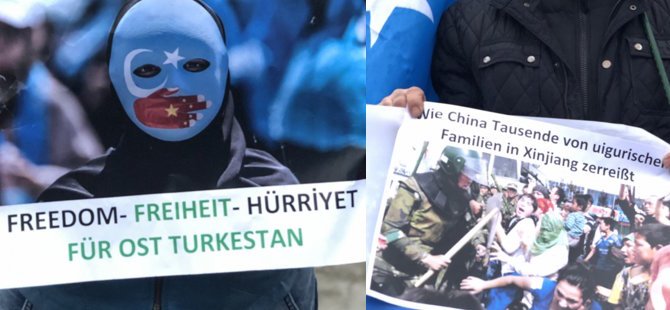 Berlin'de Çin protestosu