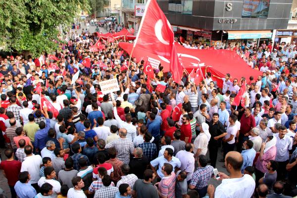 Ceylanpınar'da belediye başkanına destek yürüyüşü