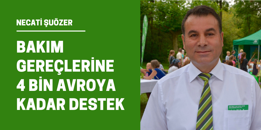 Bakım gereçlerine 4 bin avroya kadar destek
