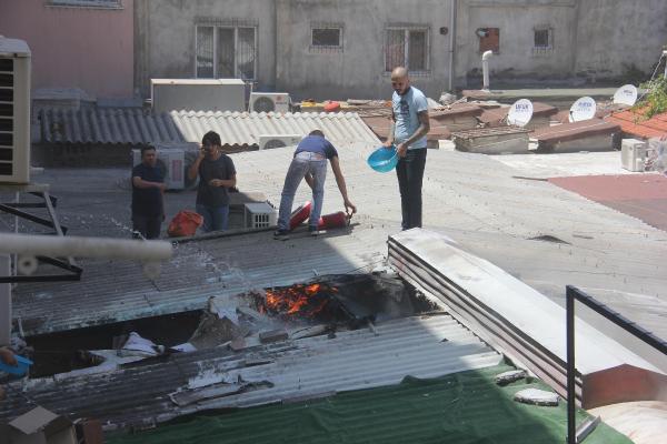 Çarşıda korkutan yangın