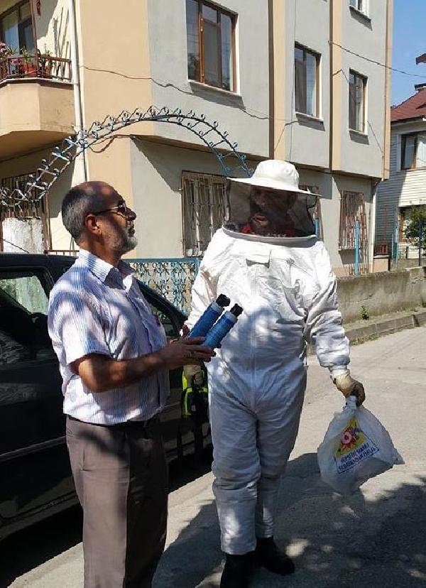 Doğalgaz bacasına yuva yapan arılar, ev sabibi ve oğlunu hastanelik etti